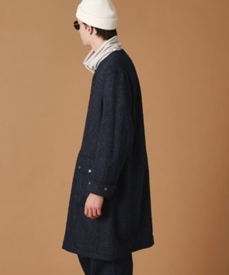 ウールヘリンボン ノーカラーコート（2002267528） | TAKEO