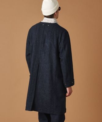 ウールヘリンボン ノーカラーコート（2002267528） | TAKEO