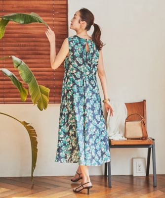 リネン／清涼感／洗える】ボタニカルプリント ワンピース