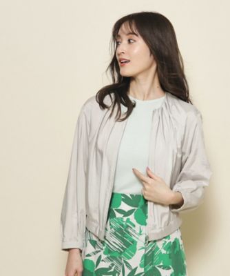 ＜COUP DE CHANCE (Women)＞【洗える／裏なし／ラウンドネック】スカートやワンピースにも軽く羽織れる　きれいめブルゾン（２００２２６８８１２）