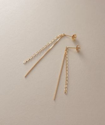 ＜COCOSHNIK (Women)＞Ｋ１８ベネ×フラッシュアズキフリンジ　スタッドピアス（２００２２６９８４７）