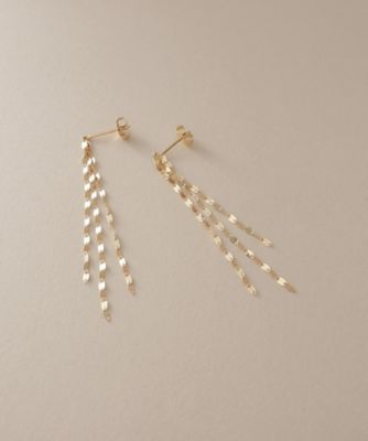 COCOSHNIK (Women)/ココシュニック K18フラワークロスフリンジ スタッドピアス(2002269848)