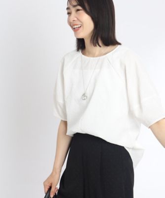 ＜Reflect (Women)＞【ＳＡＬＥ／Ｅ‐ＱＵＡＬＩＴＹ／手洗い可】ラグランスリーブサッカーブラウス（２００２２６９９５９）