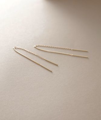 ＜COCOSHNIK (Women)＞Ｋ１０ベネフラット×アズキチェーン　ピアス（２００２２７００７０）