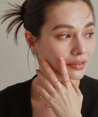 K18ベネフラット×アズキチェーン ピアス（2002270071