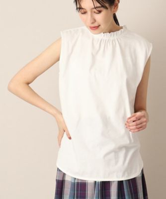 ＜Dessin (Women)＞【レイヤード・洗える】フリルネックカットソー（ＸＳ～Ｌ）（２００２２７０３１７）
