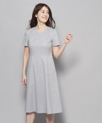【洗える／日本製／フレア】女性らしいシルエットが美しい、麻調ストレッチワンピース（２００２２７１３６５）