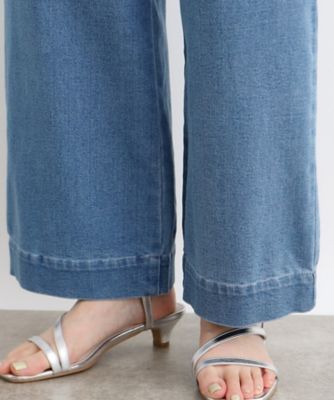 【洗える】タックワイドデニムパンツ（２００２２７１４１２）