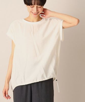 ＜Dessin (Women)＞【洗える】リブ付きドローコード付きブラウス（ＸＳ～Ｌ）（２００２２７１６３０）
