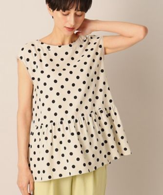 ＜Dessin (Women)＞【洗える】ドットペプラムブラウス（Ｓ～Ｌ）（２００２２７１７００）