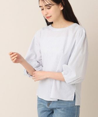 【洗える】クルーネックブラウス（ＸＳ～Ｌ）（２００２２７５１０７）