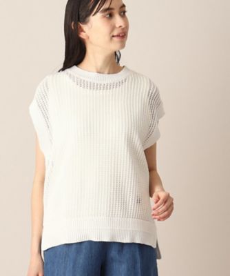 ＜Dessin (Women)＞【洗える】ラメメッシュニットベスト（２００２２７５７７９）