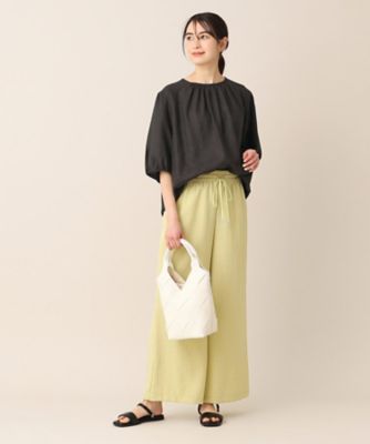 【洗える】レーヨン麻ギャザーブラウス（ＸＳ～Ｌ）（２００２２７５８３０）