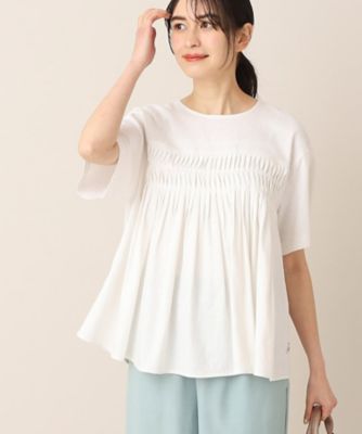 ＜Dessin (Women)＞【洗える】レーヨン麻タックブラウス（ＸＳ～Ｌ）（２００２２７５８３６）
