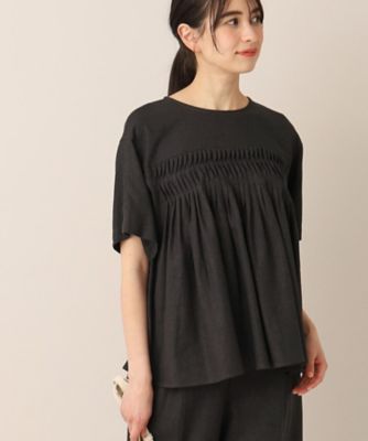 【洗える】レーヨン麻タックブラウス（ＸＳ～Ｌ）（２００２２７５８３６）