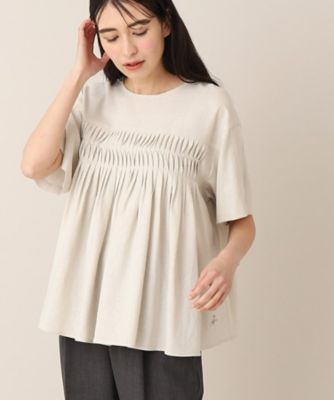 【洗える】レーヨン麻タックブラウス（ＸＳ～Ｌ）（２００２２７５８３６）