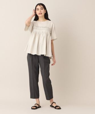 【洗える】レーヨン麻タックブラウス（ＸＳ～Ｌ）（２００２２７５８３６）