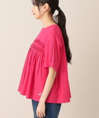 【洗える】レーヨン麻タックブラウス（ＸＳ～Ｌ）（２００２２７５８３６）
