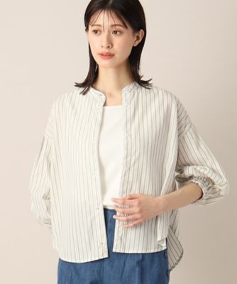 【洗える】バンドカラー７分袖シャツ（ＸＳ～Ｌ）（２００２２７５９０２）