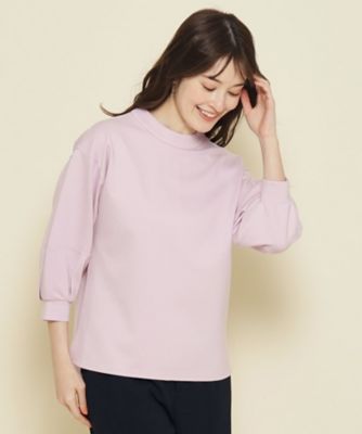 【洗える／日本製／袖デザイン／伸縮性】着心地よく、女性らしいデザインのプルオーバージャージ（２００２２７５９５３）