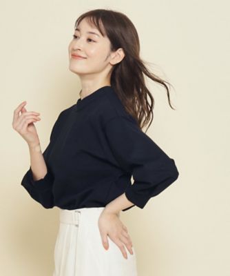 【洗える／日本製／袖デザイン／伸縮性】着心地よく、女性らしいデザインのプルオーバージャージ（２００２２７５９５３）