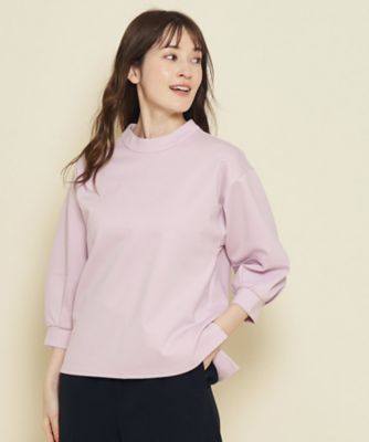 【洗える／日本製／袖デザイン／伸縮性】着心地よく、女性らしいデザインのプルオーバージャージ（２００２２７５９５３）
