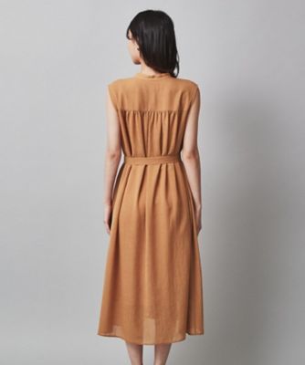 【ジレにもなるワンピース】バンドカラーデザイン　シアーワンピース（２００２２７５９５９）