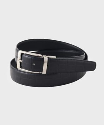 リバーシブル】日本製 型押しレザーベルト