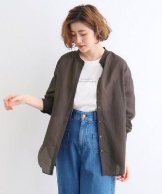 GROVE (Women)/グローブ ストライプシアーシャツ×ロゴＴシャツＳＥＴ（２００２２７７４４４）
