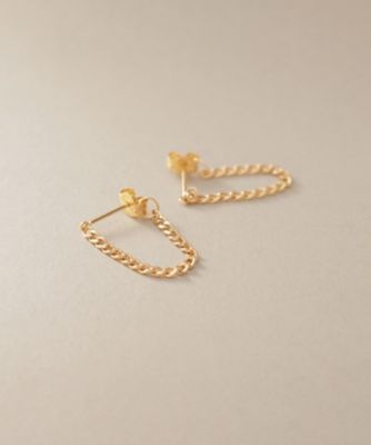 ＜COCOSHNIK (Women)＞Ｋ１８キヘイチェーン　フープピアス（２００２２９４０３９）