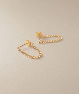 ＜三越伊勢丹/公式＞ COCOSHNIK (Women)/ココシュニック K18キヘイチェーン フープピアス イエローゴールド100 ピアス・イヤリング【三越伊勢丹/公式】