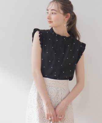＜COUTURE BROOCH (Women)＞【マシンウォッシャブル】ドット刺繍ブラウス（２００２２９６７８７）