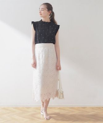 【マシンウォッシャブル】ドット刺繍ブラウス（２００２２９６７８７）