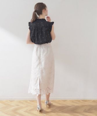 【マシンウォッシャブル】ドット刺繍ブラウス（２００２２９６７８７）