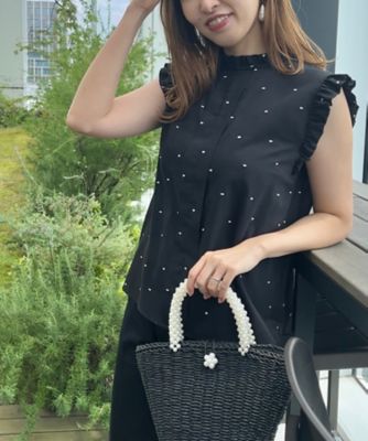 【マシンウォッシャブル】ドット刺繍ブラウス（２００２２９６７８７）