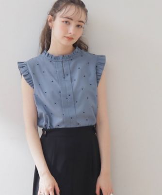 【マシンウォッシャブル】ドット刺繍ブラウス（２００２２９６７８７）