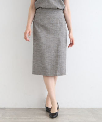 ＜INDIVI L (Women/大きいサイズ)＞【洗える／日本製／ＳＥＴＵＰ可能】サマーツィード　ストレートスカート（２００２２９７００９）