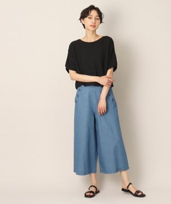 リネンブレンドデニムクロップドマリンパンツ（Ｓ～Ｌ）（２００２２９８０９３）