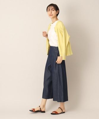 リネンブレンドデニムクロップドマリンパンツ（Ｓ～Ｌ）（２００２２９８０９３）