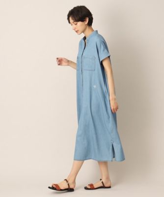 バンドカラーデニム調ワンピース（Ｓ～Ｌ）（２００２２９８０９４）