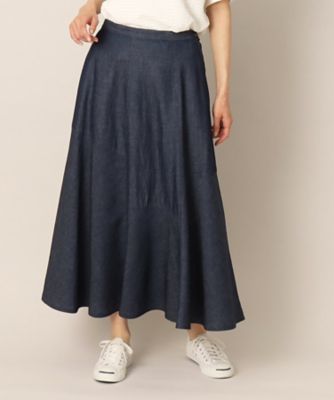 綿麻デニム切替スカート（2002298097） | Dessin (Women
