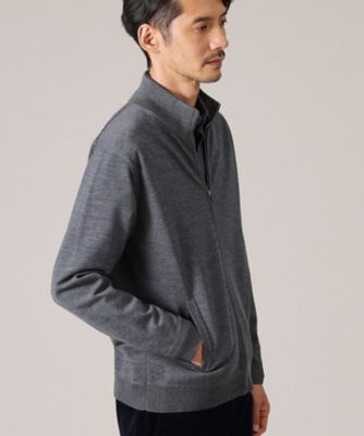 アンチピリング】ジップアップニット（2002298509） | TAKEO