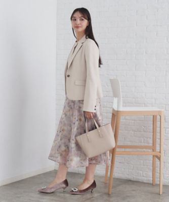 近年モデル♡ベイジ ストレッチ テーラードジャケット L ゴールドライン 能登企画 撥水・ストレッチ テーラードジャケット セットアップ