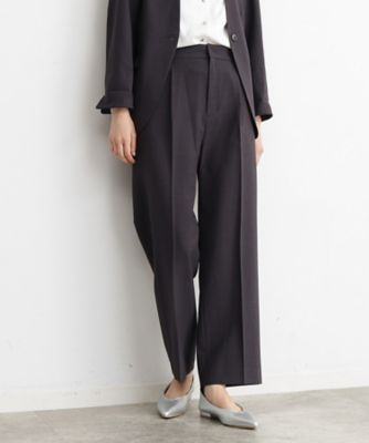 イージーケア／洗濯機OK】美脚スラックスワイドパンツ  