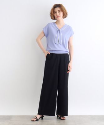 【高身長さん向け＋１２ｃｍ】＜接触冷感・多サイズ＞サマーハイパーストレッチクロップドワイドパンツ（２００２３００１９３）