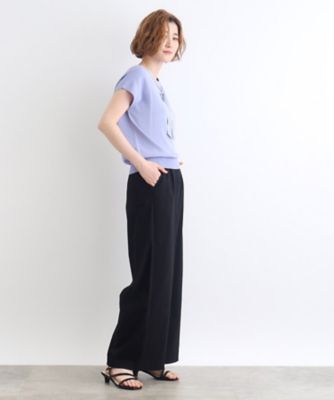 【高身長さん向け＋１２ｃｍ】＜接触冷感・多サイズ＞サマーハイパーストレッチクロップドワイドパンツ（２００２３００１９３）