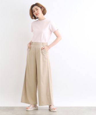 【高身長さん向け＋１２ｃｍ】＜接触冷感・多サイズ＞サマーハイパーストレッチクロップドワイドパンツ（２００２３００１９３）