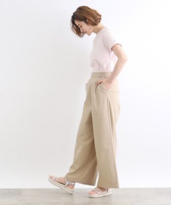 【高身長さん向け＋１２ｃｍ】＜接触冷感・多サイズ＞サマーハイパーストレッチクロップドワイドパンツ（２００２３００１９３）