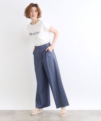 【高身長さん向け＋１２ｃｍ】＜接触冷感・多サイズ＞サマーハイパーストレッチクロップドワイドパンツ（２００２３００１９３）