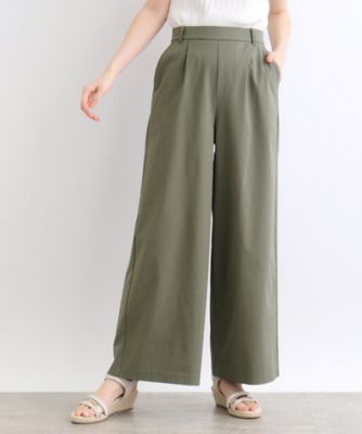 【高身長さん向け＋１２ｃｍ】＜接触冷感・多サイズ＞サマーハイパーストレッチクロップドワイドパンツ（２００２３００１９３）